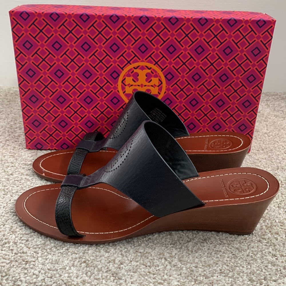 Tory Burch Perforated Logo Wedge